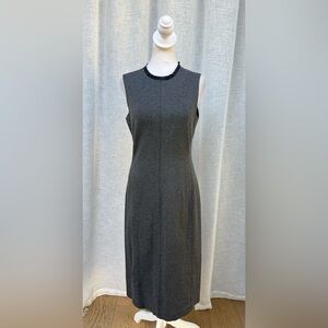 Theory gray sleeveless midi pencil sheath business office dress